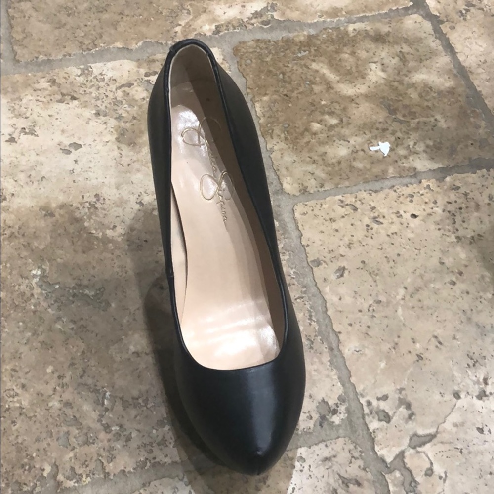 Brand new leather platform heels